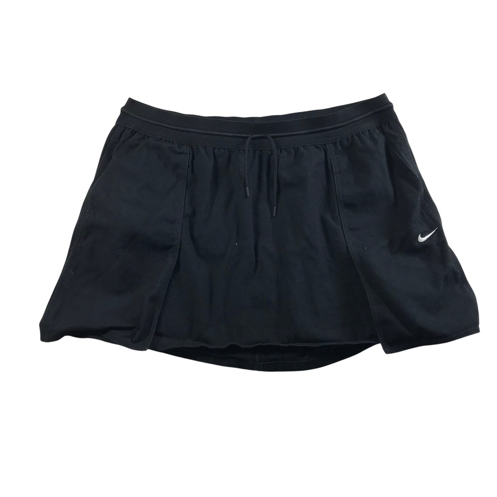 Nike Women Black Sportswear Skort Drawstring Waist Pockets XL RN56323